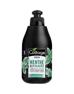 Мужской Шампунь для волос и гель для душа "Освежающая мята" Shampoo-Shower Gel Icy Mint Fresh Effect 250 Cottage