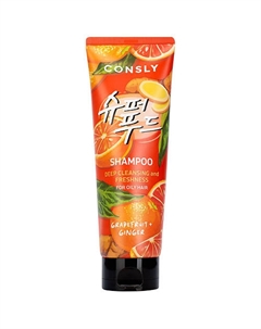 Шампунь глубоко очищающий с экстрактами грейпфрута и имбиря Deep Cleansing Shampoo With Grapefruit And Ginger Extracts 250 Consly