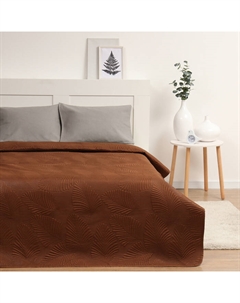 Покрывало евро «Листоапд», размер 200×225 см, коричневое Marianna