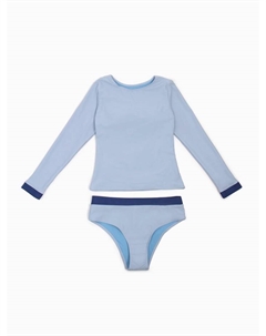 Купальник раздельный с длинными рукавами женский, голубой, размер 42 Minaku