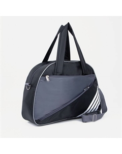 Сумка спортивная на молнии, без подкладки, наружный карман, средний размер, чёрная, серая Зфтс