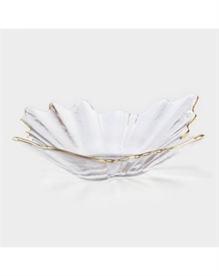 Ваза для фруктов «Рени», 24×22×6 см, с золотой отводкой, стекло, прозрачная Magistro