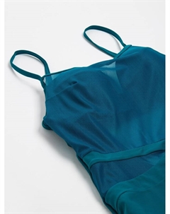 Купальник слитный с сеткой цвет зелёный, размер 46 Minaku