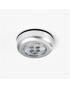 Светильник ночник «Пушлайт» 4xLED 1.5 Вт батарейки AAA 7 см серебро Старт