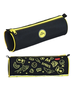 Пенал-тубус мягкий 70 х 210 мм, Hatber "Влад " чёрный/жёлтый Npt42138 А4