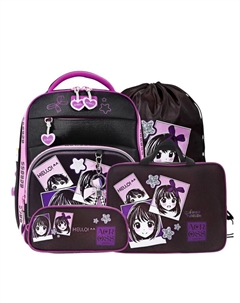 Рюкзак школьный 37×28×12, эргономичная спинка,, пенал, мешок, папка Across