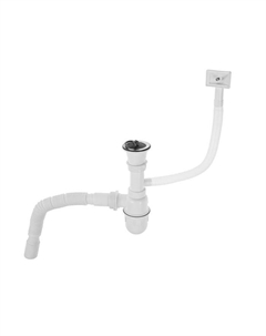 Сифон для мойки Accoona A469-1, 1 1/2", d=70 мм, с переливом, с гофрой