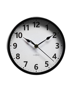 Часы настенные, d-20 см, интерьерные, Классика, бесшумные, черные Соломон