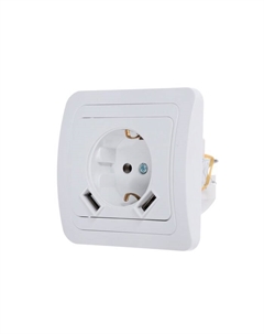 Розетка IN HOME "CLASSICO", 16 А+ 2 USB 2 А, одноместная, 230 В, встраиваемая, с з/к, белая Inhome