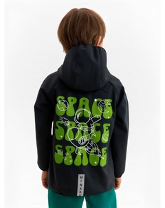 Ветровка с капюшоном детская : SPACE, чёрная, рост 98 см Minaku