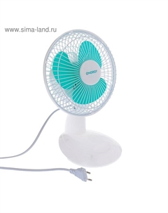 Вентилятор ENERGY EN-0603, настольный, 15 Вт, d=15 см, 2 скорости, бело-бирюзовый Energy