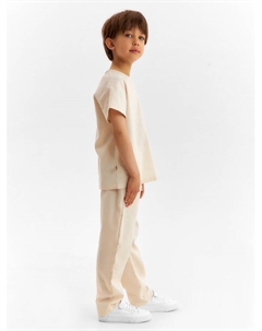 Комплект (рубашка и брюки) для мальчика, бежевый, рост 140 см Minaku