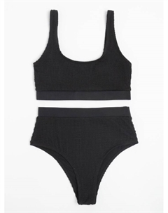 Купальник женский раздельный с топом цвет чёрный, размер 46 Minaku