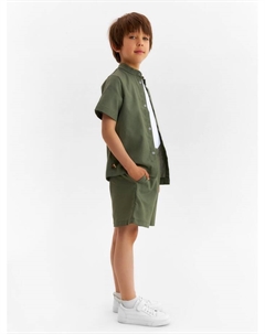 Комплект (рубашка и шорты) для мальчика, хаки, рост 122 см Minaku