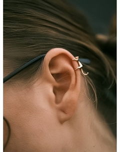 Серьга «Кафф» котик, цвет золото Qf