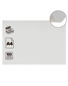 Картон хром-эрзац А4 (21х30 см), 100 листов, 420 г/м², "Ладога" 0.6 мм, немелованный Calligrata