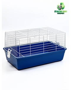 Клетка усиленная для кроликов, 60×36×32 см, синяя Пижон
