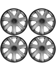 Колпаки колесные R=16 «ДЖОЙ »,серебристо-черный, карбон, набор 4 шт. Torso