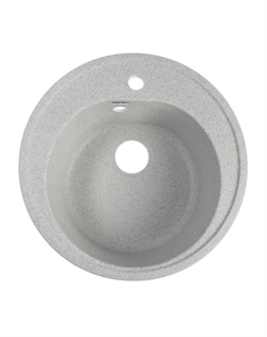 Мойка кухонная из камня ZETT lab. 3/Q10, d=510 мм, глубина 19 см, матовая, светло-серая Marrbaxx