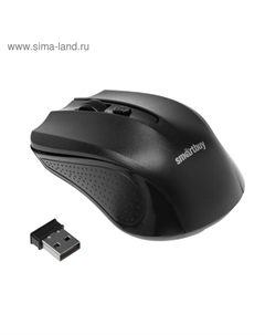 Мышь Smartbuy ONE 352, беспроводная, оптическая, 1600 dpi, 2xAAA (не в комплекте), чёрная