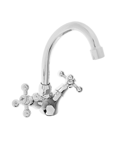 Смеситель для раковины Accoona A5671, двухвентильный, латунь, хром