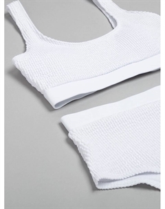 Купальник раздельный фактурный с топом женский, размер 48, белый Minaku