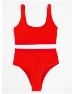 Купальник раздельный фактурный с топом женский, размер 42, красный Minaku