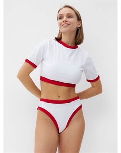 Купальник раздельный с топом женский, размер 46, белый Minaku