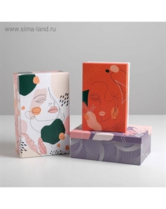 Набор коробок 3 в 1, упаковка подарочная, «Стильный», 26 х 17 х 10‒32.5 х 20 х 12.5 см Дарите счастье