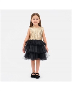 Платье нарядное детское с пайетками, размер 32 (110-116 см), чёрный Kaftan