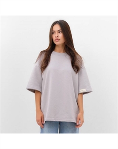 Футболка с нашивкой женская Base, светло-серая, размер 48 Mist