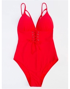 Купальник женский слитный на шнуровке, размер 50, малиновый Minaku