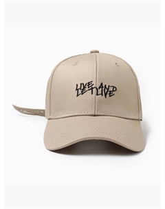 Бейсболка с надписями, бежевая, размер 56-58 Minaku