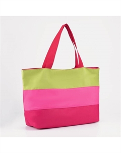 Сумка пляжная на молнии, без подкладки, цвет малиновый/сиреневый/салатовый Зфтс