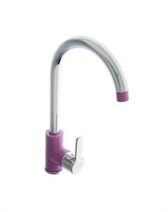 Смеситель для кухни Accoona A4567S, однорычажный, с гайкой, фиолетовый/хром