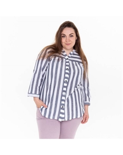 Рубашка женская, цвет серый/белый, размер 54 Дарья