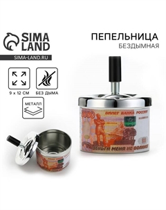 Пепельница бездымная «Деньги меня не волнуют», 9 х 12 см. Сима-ленд