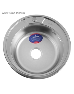 Мойка кухонная MIXLINE 532307, врезная, толщина 0.8 мм, 51×51×17 см, вып. 3 1/2", с сифоном Mixline