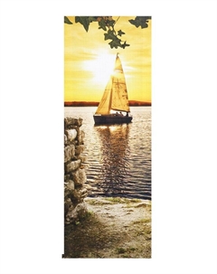 Часы-картина настенные, модульные «Парусник на закате», бесшумные, 80×140 см Сюжет