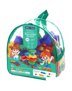 Конструктор Блочный (190эл, зеленый) Playokay