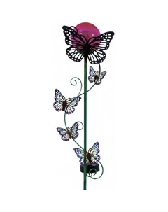 Садовый светильник Бабочки (черный/сиреневый) Чудесный сад