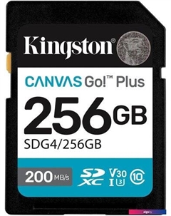 Карта памяти Canvas Go! Plus SDXC 256GB SDG4/256GB Kingston