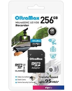 Карта памяти Recorder microSDXC 256GB OM256GCSDXC10-U3-V30 (с адаптером) Oltramax