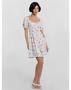 Платье женское белое с цветочным принтом Mark formelle