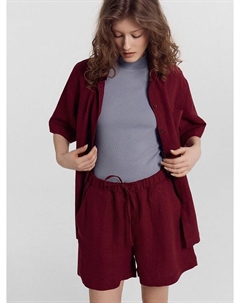 Комплект женский бордовый: рубашка, шорты Mark formelle