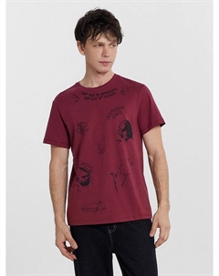 Футболка мужская бордовая с принтом Mark formelle