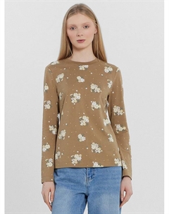 Джемпер женский коричневый с цветочным принтом Mark formelle