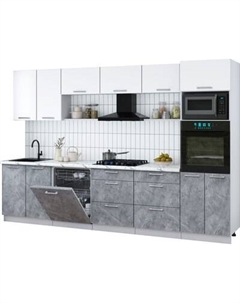 Кухонный гарнитур Интерлиния Мила Gloss 3.2-ПМ1