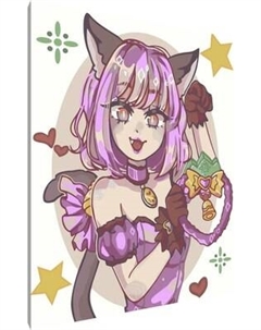 Картина по номерам PaintLine Девочка кошка / PL-00034 Paintline