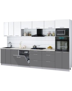 Кухонный гарнитур Интерлиния Мила Gloss 3.4-ПМ1-2